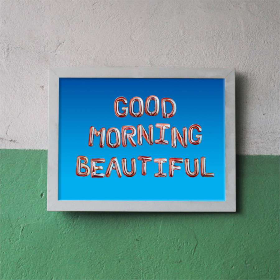 Custom Name Sign That Reads 'Good Morning Beautiful', By Artist Rebecca Taylor.