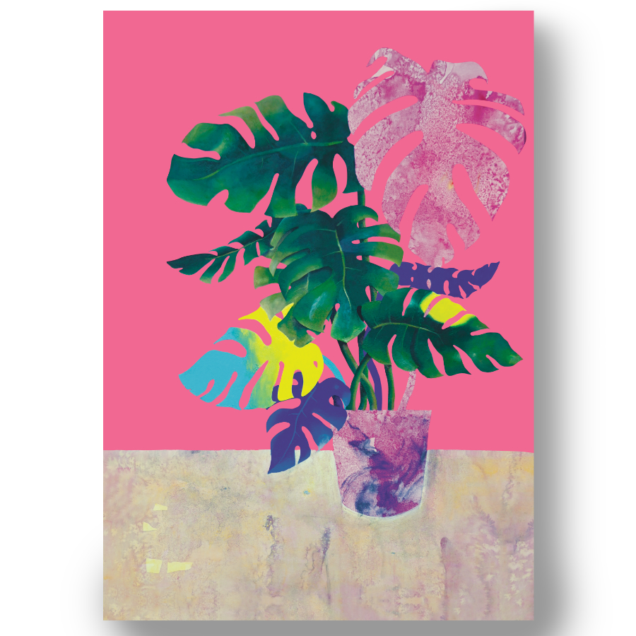 Monstera print by Rebecca Taylor artist.