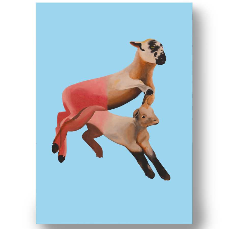 Leaping Lambs print - Image 2